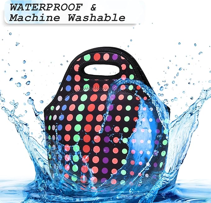 Neoprene Lunch Bags Thermal Insulated Lunch Tote Bag Reusable Washable Neoprene Picnic Bag for Women Men