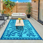 Anidaroel Outdoor Area Rug for Patio Clearance 6x9 Waterproof, Reversible Plastic Straw Rug Outside Rug, RV Mat for Camping, Porch, Balcony, Pool Deck, Backyard (Blue,6’x9’)