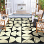 Wonnitar Outdoor Rug 6x9 Waterproof for Patio, Reversible Outdoor Plastic Straw Rug Large Portable RV Camping Rug, Geometric Outside Area Rug for Backyard Balcony Garden (Black & Beige,6'x9')