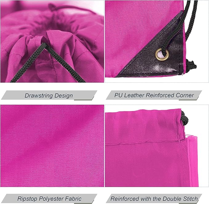 BeeGreen Drawstring Backpack Bags 20,30,50 Packs Reflective String Bags for Gym Sport Trip Cinch Sack DIY for Women Men