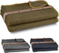 JMR Wool Camping Blanket - Warm Heavy Car Blanket & Camp Quilt - Survival Emergency Blanket for Sleeping Outdoors - Multi-Use Wool Blanket for Camping, Car & Home - 80% Wool, Olive Green, 66X90