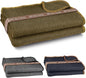 JMR Wool Camping Blanket - Warm Heavy Car Blanket & Camp Quilt - Survival Emergency Blanket for Sleeping Outdoors - Multi-Use Wool Blanket for Camping, Car & Home - 70% Wool, Olive Green, 62X84