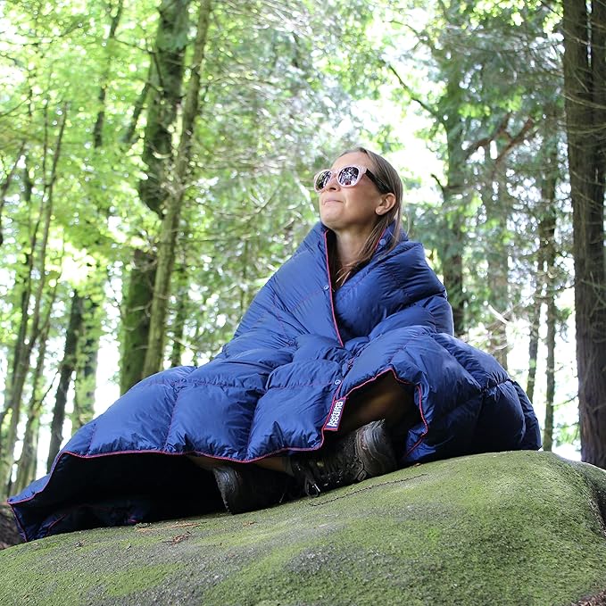 Horizon Hound Down Camping Blanket - Outdoor Travel Blanket | Sustainable Insulated Down | Lightweight & Warm Quilt for Camping, Stadium, Hiking & Festival | Water Resistant, Packable & Compact