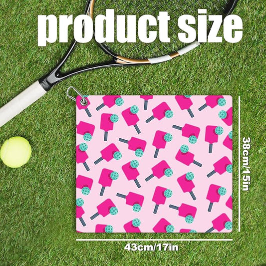 Pickleball Towel, 15x17in Pickle Ball Towels for Women with Carabiner Clip Microfiber Golf Towel Fashion Prints Pickleball Accessories Blanket Funny Pickleball Gifts for Pickleball Lovers
