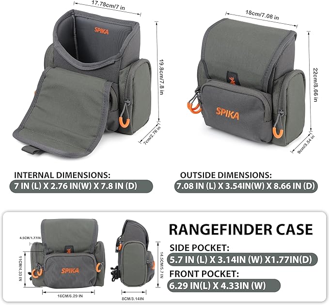 SPIKA Binocular Harness Chest Pack, Bino Case with Rangefinder Waterproof Pouch for Hunting