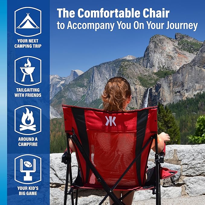 Kijaro Dual Lock Portable Camping Chairs - Enjoy the Outdoors with a Versatile Folding Chair, Sports Chair, Outdoor Chair & Lawn Chair - Dual Lock Feature Locks Position – Jasper Green