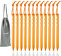 Aluminum Tent Stakes Pegs, 12-Pack Aluminum Ground Pegs with Reflective Pull Ropes, Heavy Duty Tri-Beam Metal Stakes Pegs for Backpacking Camping Tents Hammocks and Canopy