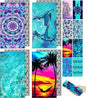 Microfiber Beach Towel – Sea & Sunset Quick Dry Lightweight Sand Free Oversized Large Towel Travel Must Have Swim Pool Yoga Camping Gear Summer Essentials Packable Sandproof Item Gift 71" 32"