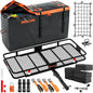 Mockins 60"x24"x6" Heavy Duty Trailer Hitch Cargo Carrier & 30 CuFt Waterproof Cargo Bag for Hitch Carrier w/ 6 Packing Cubes | Folding Luggage Rack for SUV, Car & Truck w/Basket & Bag Accessories