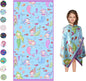 Microfiber Beach Towel for Kids - Thin and Large (30"x60") - Mermaids - Absorbent, quick dry, sand free, lightweight, blanket - toddler, girls, boys - For Sports, Pool, Picnic, Camping, Travel, Swim