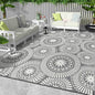 Ileading Large Plastic Outdoor Rug 9x12ft Modern Geometric Style Reversible Patio Area Rugs Waterproof Non Shedding Portable Carpets for Rv Outside Deck Pool Beach Picnic Camping (Grey)