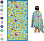 Microfiber Beach Towel for Kids - Thin and Large (30"x60") - Emoticons - Absorbent, quick dry, sand free, lightweight, blanket - toddler, girls, boys - For Sports, Pool, Picnic, Camping, Travel, Swim