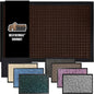 GORILLA GRIP 100% Waterproof All-Season WeatherMax Doormat, 47x35, Durable Natural Rubber, Stain and Fade Resistant, Low Profile, Indoor Outdoor Door Mats, Easy Clean Patio Entry Mat, Coffee Squares