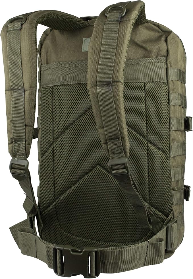 Mil-Tec Unisex Assault Pack - Rugged Durable Lightweight Ergonomic Versatile Tactical Outdoor Camping Hiking Backpack with Adjustable Padded Shoulder Straps & MOLLE Loops, Olive Drab, 20L