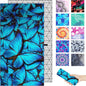 Microfiber Beach Towel – Blue Butterfly Quick Dry Lightweight Sand Free Oversized Large Accessories Travel Must Have Swim Pool Yoga Camping Gear Cruise Ship Essentials Cloud Compact Gift 71''32''