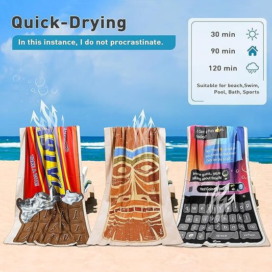 Solaris Microfiber Phone Pattern Beach Mat, 40”x71” Personalized Beach Mat for Adult Women, Sand-Resistant, Quick-Dry Soft Lightweight Compact Pool Mat, Ideal Travel Beach Gifts