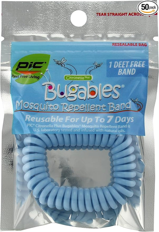 PIC Citronella Wristbands, Coil, 50 Pack