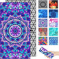 Microfiber Beach Towel – Quick Dry Lightweight Sand Free Oversized Large Towel Accessories Travel Must Swim Pool Yoga Camping Summer Cruise Ship Essentials Cloud Compact Sandproof Gift Purple Mandala