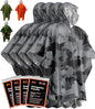 PREPARED4X Emergency Rain Poncho with Mylar Blanket Liner - Survival Blankets for Car - Heavy Duty, Waterproof Camping Gear