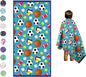 Microfiber Beach Towel for Kids - Thin and Large (30"x60") - Sports Balls - Absorbent, quick dry, sand free, lightweight, blanket - toddler, girls, boys - For Pool, Picnic, Camping, Travel, Swim