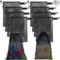 10 PCS With Clips Mesh Drawstring Bags, Portable Nylon Storage Bags for toy,Sports Storage,Outdoor activities etc. (7.9x11.8in)
