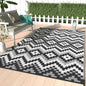 GENIMO Outdoor Rug Waterproof 5x8 ft, Lightweight Plastic Straw Rugs, Outside Reversible Area Mat Carpet for Patio, Camping, RV, Deck, Balcony, Porch, Backyard, Black & White