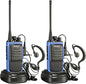 Rechargeable Long Range Two-Way Radios with Earpiece 2 Pack Walkie Talkies Li-ion Battery and Charger Included