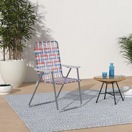#WEJOY Folding Beach Chair for Adults, Lightweight Beach Chair with Shoulder Straps, High Back Beach Chairs with Hard Armrest, Supports 300lbs for Beach Lawn Concert