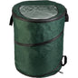 Wakeman Outdoor Trash Can - 46-Gallon Collapsible Garbage Can with 3 Stakes - Pop Up Trash Bin for Camping, Storage, or Yard Waste Outdoors (Green)