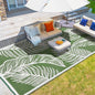 wikiwiki Outdoor Rug, 5x8ft Waterproof Reversible Mat Indoor Outdoor Rugs Carpet, Small Area Rug Plastic Straw Rug for Patio Deck Balcony Pool RV Camping Beach Picnic, Green, Rugscape Series