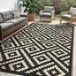 Outdoor Rug for Patio - Waterproof Plastic Straw Camping Rugs 8x10 ft, Reversible Outdoor Indoor RV Mat Carpet for Patio, Porch, Deck, Balcony, Picnic, Beach, Black Beige