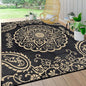Pauwer Waterproof Outdoor Rug 8x10, Reversible Plastic Straw Patio Camping Rug, Indoor Outdoor RV Mat Carpet for Deck, Camper, Porch, Balcony, Backyard, Picnic, Boho Black Brown