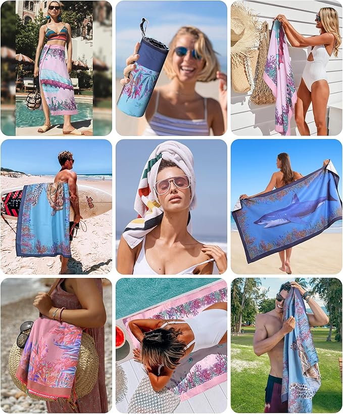 Microfiber Beach Towel Quick Dry Sandproof Compact Sand Free Man Birthday Father Days Ideas Dad Papa Husband Brother Uncle Male Grandpa Him Boss Friend Appreciation Thank You Retirement