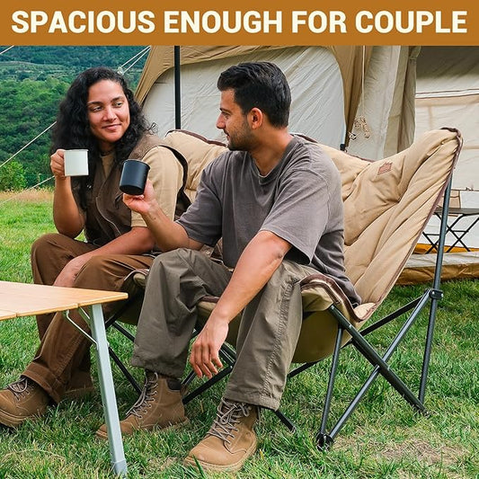 KingCamp Butterfly Chair, Oversized Thick Padded Comfy Camping Chairs Portable Folding Chair 400lbs Heavy Duty Seat with High Backrest & Carry Bag for Outdoor Indoor Patio Lawn Home Living Bed Room