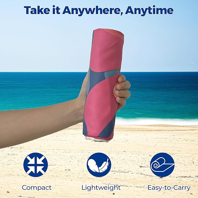 Microfiber Beach Towels - Soft & Lightweight - Absorbent, Quick Dry, Sand Free - Perfect for Beach, Pool, Travel, Camping, Picnic, Yoga - Matching Travel Bag - XL - Hawaiian Blossoms