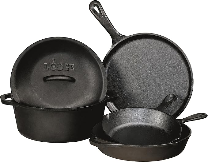 Lodge 2 Quart Pre-Seasoned Cast Iron Dutch Oven with Lid - Dual Handles - Use in the Oven, on the Stove, on the Grill or over the Campfire - Black