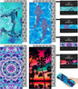 Microfiber Beach Towel – Quick Dry Lightweight Sand Free Oversized Large Towel Accessories Swim Pool Yoga Camping Summer Cruise Ship Essentials Compact Sandproof Gift (Shark Mandala Sunset,71" 32")