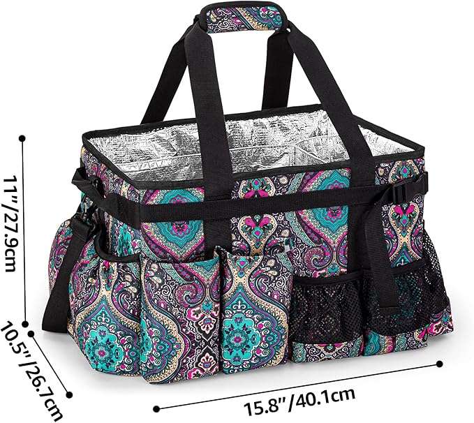 Large Grill Utensil Caddy with Paper Towel Holder, Outdoor Picnic Bag Organizer for BBQ Supplies Tool, Tailgating Accessory Basket Camping Gear Must Haves for Cook Essentials, Totem, Bag Only