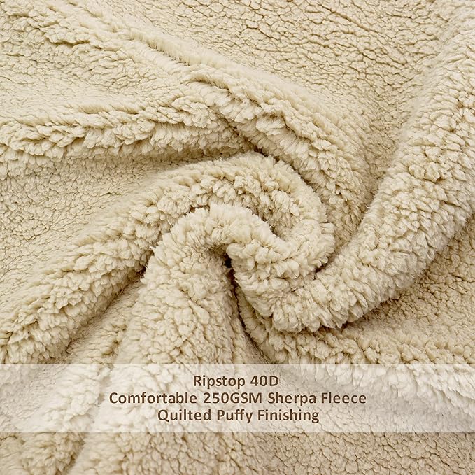 Outdoor Camping Blanket - Puffy Ultralight Packable Blankets for Sleeping, Camp, Travel, Hiking, Stadium, Sherpa Fleece Warm Puffer Portable Camping Quilt, DWR,Machine Washable，56"x 78"