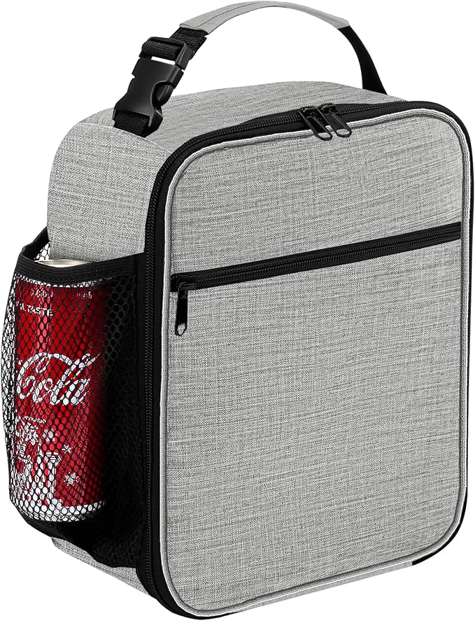 Lunch Box for Men - Reusable Lunch Bag Men Adult Women- Insulated Small LunchBox (Light Gray)