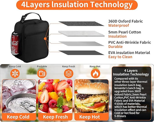 Lunch Box for Men - Reusable Lunch Bag Men Adult Women- Insulated Small LunchBox