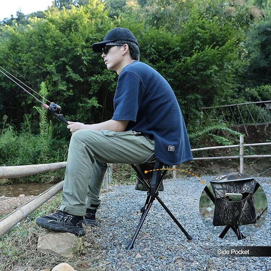 REDCAMP 2 Pack Extra Tall Folding Tripod Stools for Adults, Lightweight Portable Camping Stools for Blinds, Small Tripod Chairs for Fishing Backpacking Travel