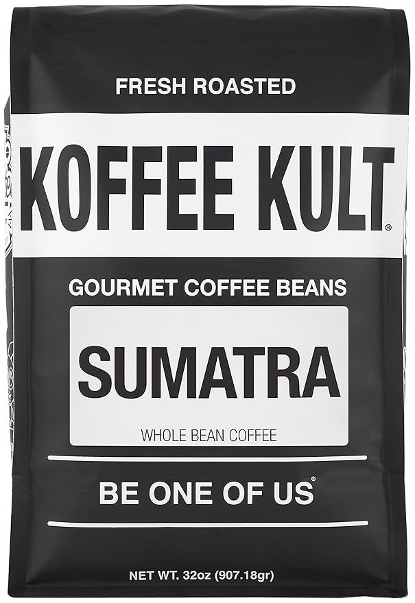 Koffee Kult Sumatra Coffee Beans Dark Roast - Indonesian Fresh Roasted Coffee Beans (Whole Bean, 32oz)