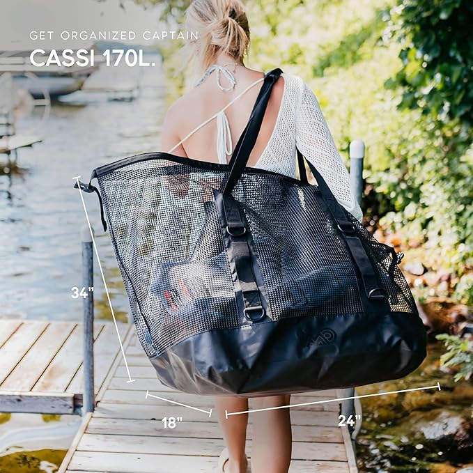 MISSION Boat Gear CASSI Heavy-Duty Outdoor Tote and Waterproof Marine-Grade Mesh Boat Bags