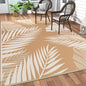 GENIMO Outdoor Rug 6' x 9' Waterproof for Patios Clearance, Reversible Outdoor Plastic Straw Camping Rug Carpet, Large Area Rugs Mats for RV, Camper, Deck, Balcony, Porch, Beach, Picnic, Brown&Beige