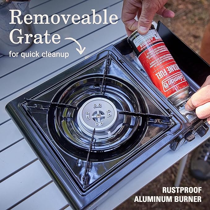 Coleman Classic 1-Burner Butane Stove Portable Camping Stove with Carry Case & Push-Button Starter Includes Precise Temperature Control & 7650 BTUs of Power for Camping Tailgating & More