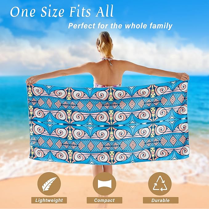 AKASO Microfiber Beach Towel Super Absorbent Quick Fast Dry Sand Free Oversized 63x31 inches Lightweight Towel, Pefect for Adults, Travel, Gym, Camping, Pool, Yoga, Outdoor and Picnic