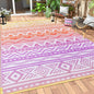Lahome Outdoor Plastic Straw Rug, Reversible Outdoor Rug Waterproof 9x12 Rugs for Patio, RV Camping Rug Picnic Mat Outside Large Carpet for Beach Deck Backyard Balcony(Orange/Purple,9'x 12')
