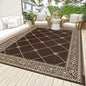 HiiARug Reversible Patio Floor Mat 5x8 Plastic Straw RV Camping Rug Reversible Large Mats for Outdoor, Patio, Backyard, Deck, Picnic, Beach, Trailer, Camping (Brown)