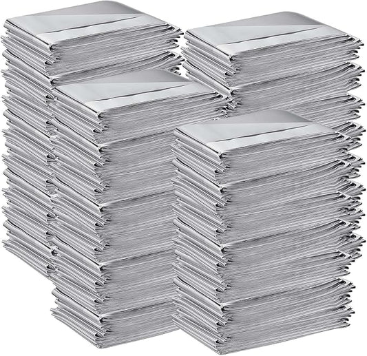 Kanayu 100 Pack Sauna Wrap Foil Blanket 64 x84 Sauna Blanket Bulk Disposable Thermal Blanket Foil Wrap Use with Far Infrared Sauna Blanket Therapy